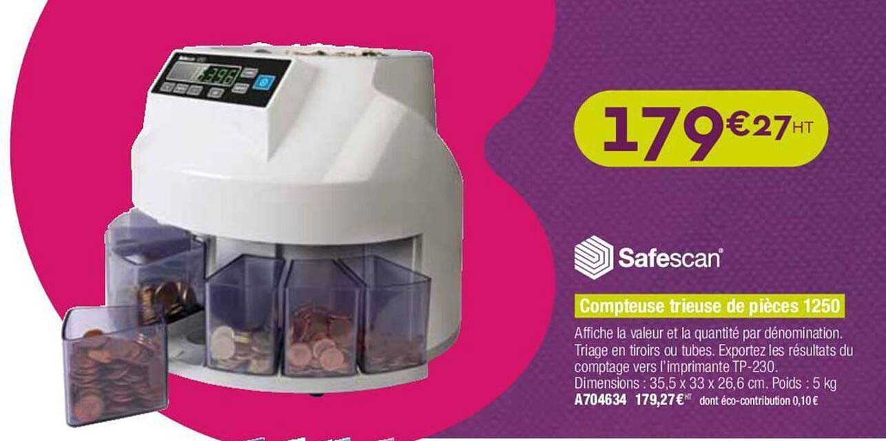 safescan compteuse trieuse de pièces 1250