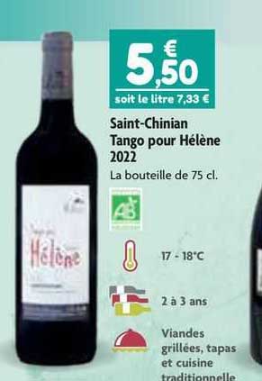 saint-chinian tango pour hélène 2022