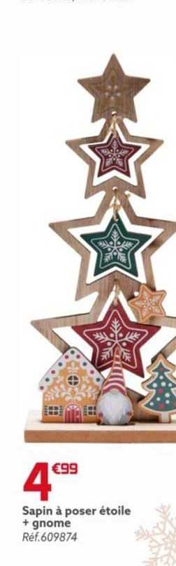 Sapin à Poser étoile + Gnome