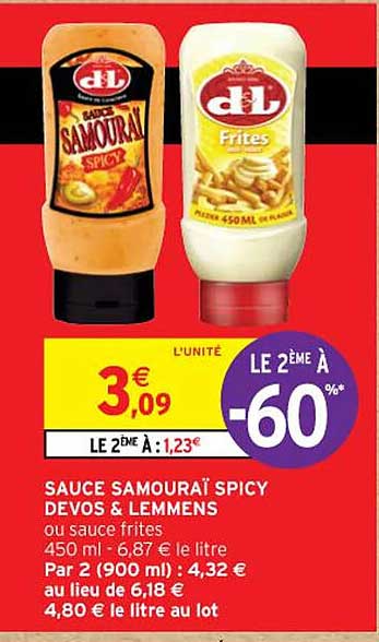 sauce samouraï spicy devos & lemmens