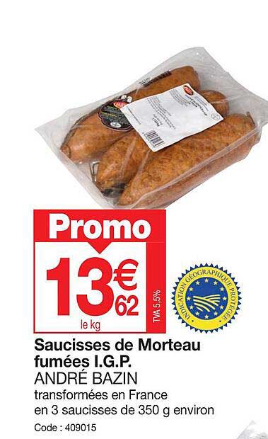 saucisses de morteau fumées i.g.p. andré bazin