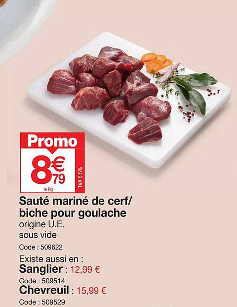 sauté mariné de cerf/ biche pour goulache