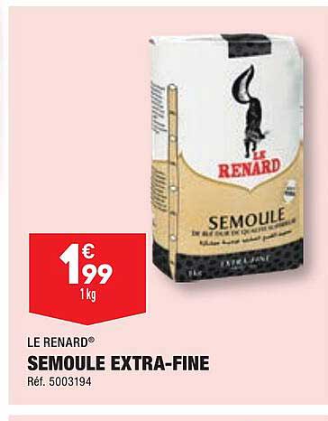 semoule extra-fine le renard