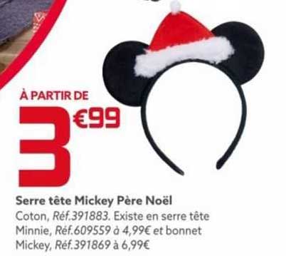 serre tête mickey père noël