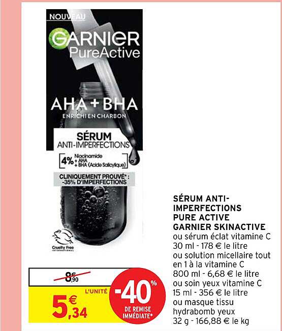 sérum anti-imperfections pure active garnier skinactive