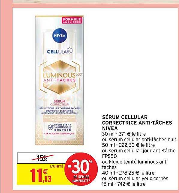 sérum cellular correctrice anti-tâches nivea