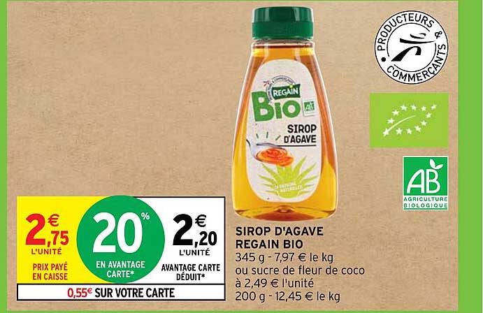 sirop d'agave regain bio