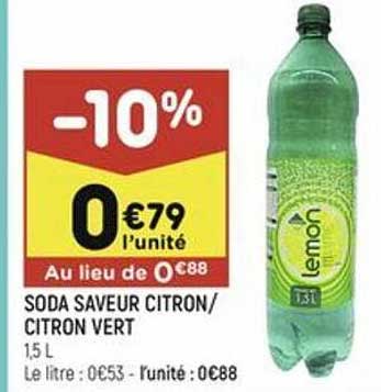 soda saveur citron/citron vert
