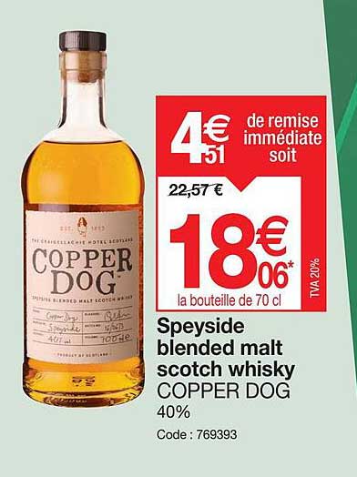 Speyside Blended Malt Scotch Whisky Copper Dog