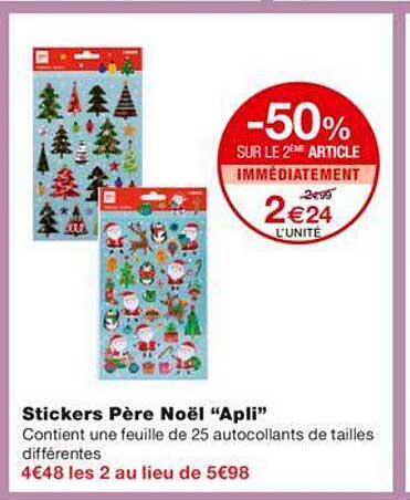 stickers père noël apli
