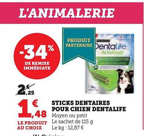 sticks dentaires pour chien dentalife