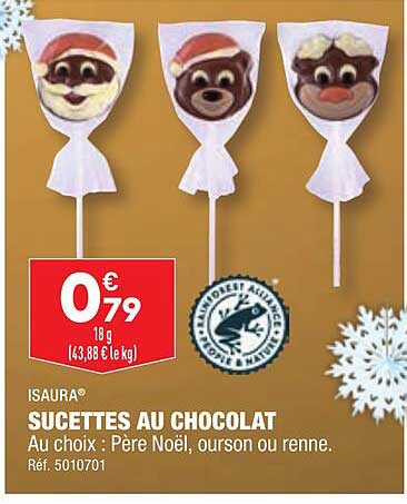 sucettes au chocolat isaura