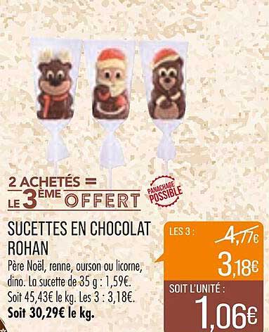 sucettes en chocolat rohan