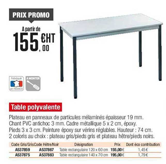 table polyvalente