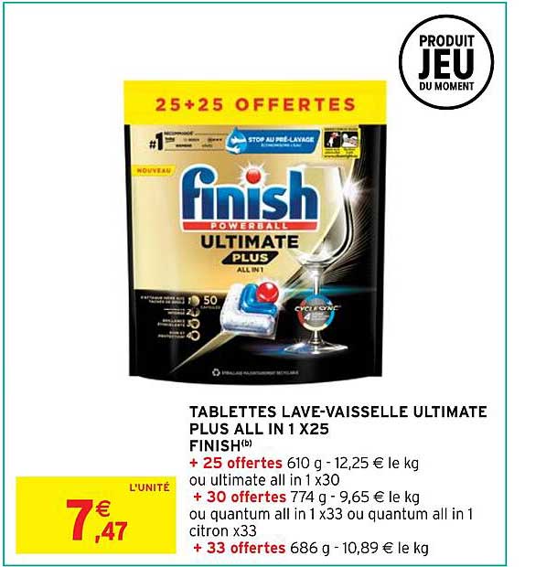 tablettes lave-vaisselle ultmate plus all in 1 x25 finish