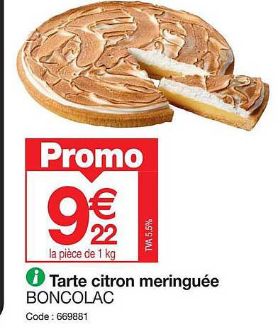 Tarte Citron Meringuée Boncolac