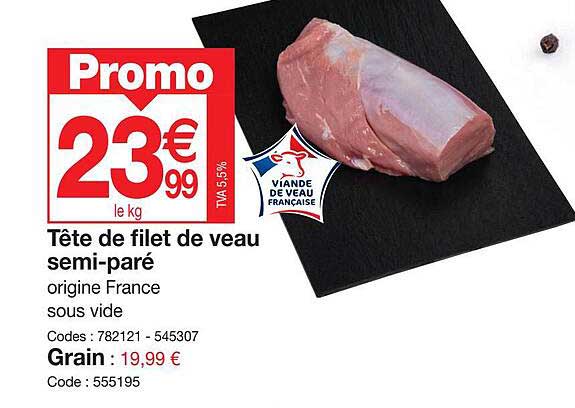 tête de filet de veau semi-paré