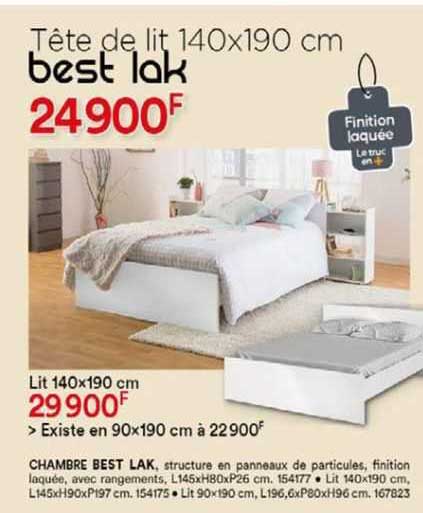 tête de lit 140 x 190 cm best lak