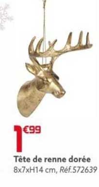 tête de renne dorée