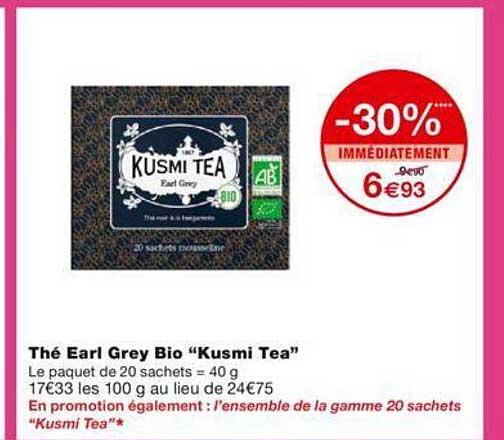 thé earl grey bio "kusmi tea"