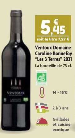 ventoux domaine caroline bonnefoy "les 3 terres" 2021