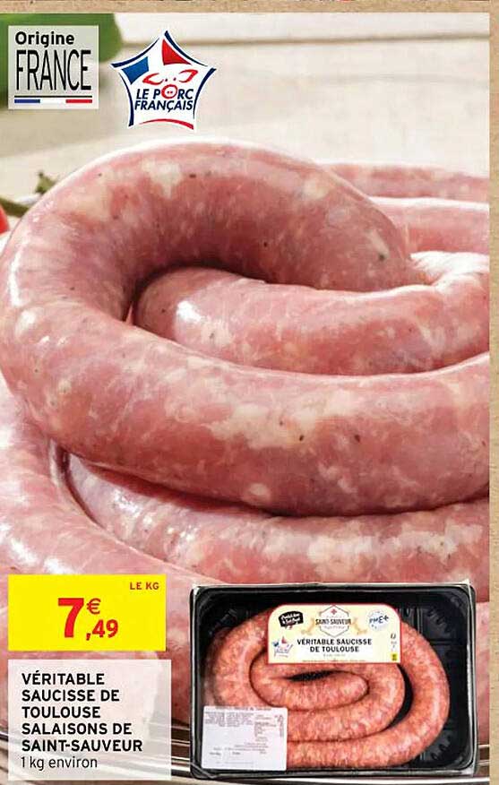 véritable saucisse de toulouse salaison de saint-sauveur