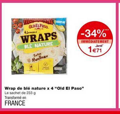 Wrap De Blé Nature X 4 "old El Paso"