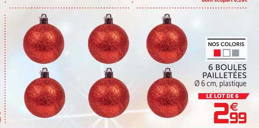 6 boules pailletées
