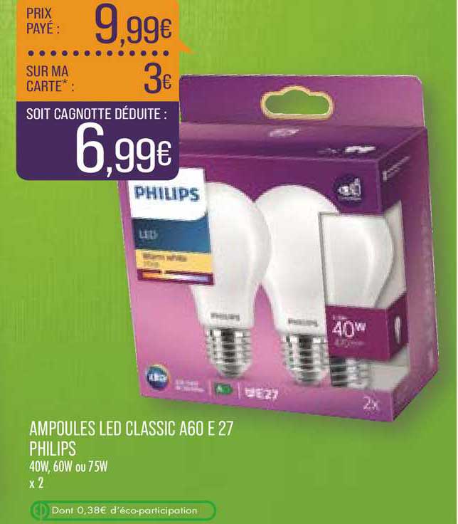 ampoules led classic a60 e27 philips