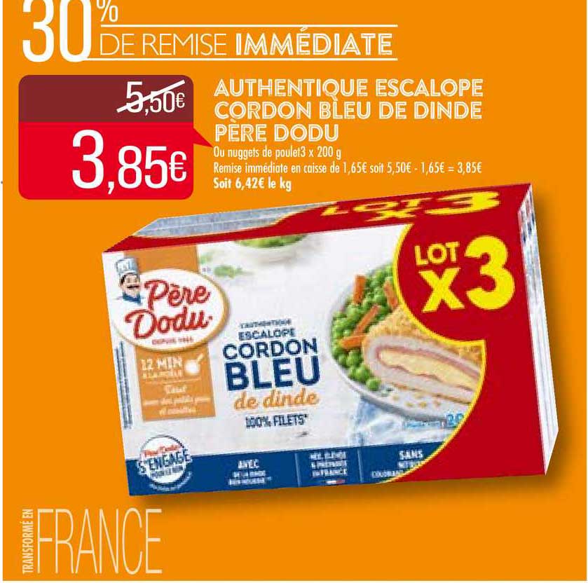 authentique escalope cordon bleu de dinde père dodu