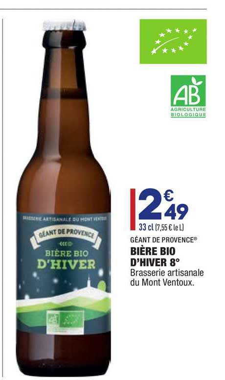Bière Bio D'hiver 8° Géant De Provence