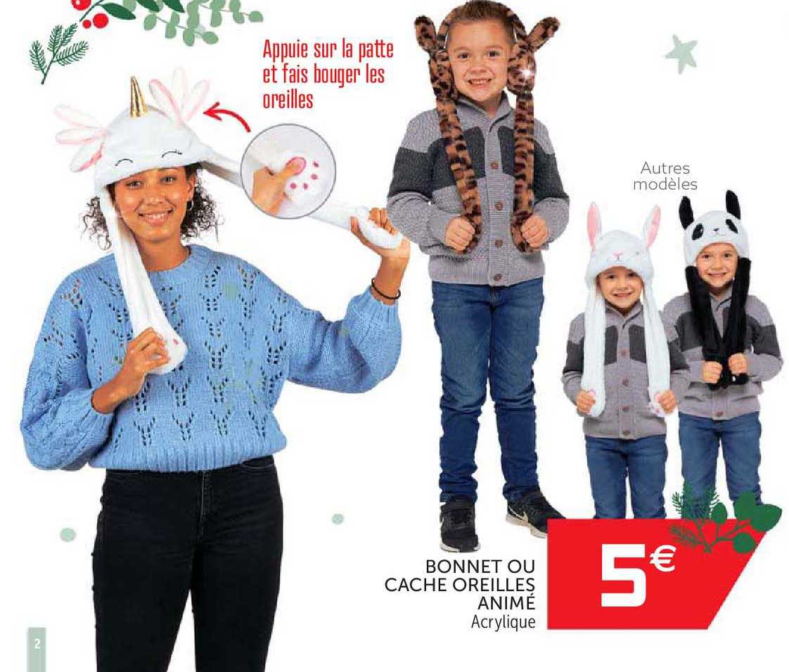 bonnet ou cache oreilles animé