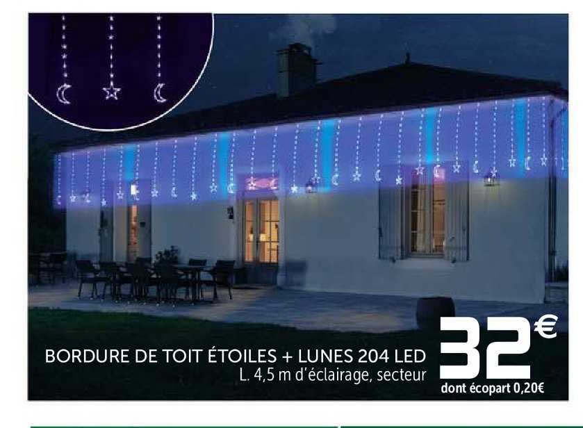 bordure de toit étoiles + lunes 204 led