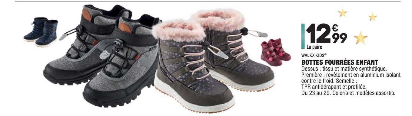 bottes fourrées enfant walk x kids