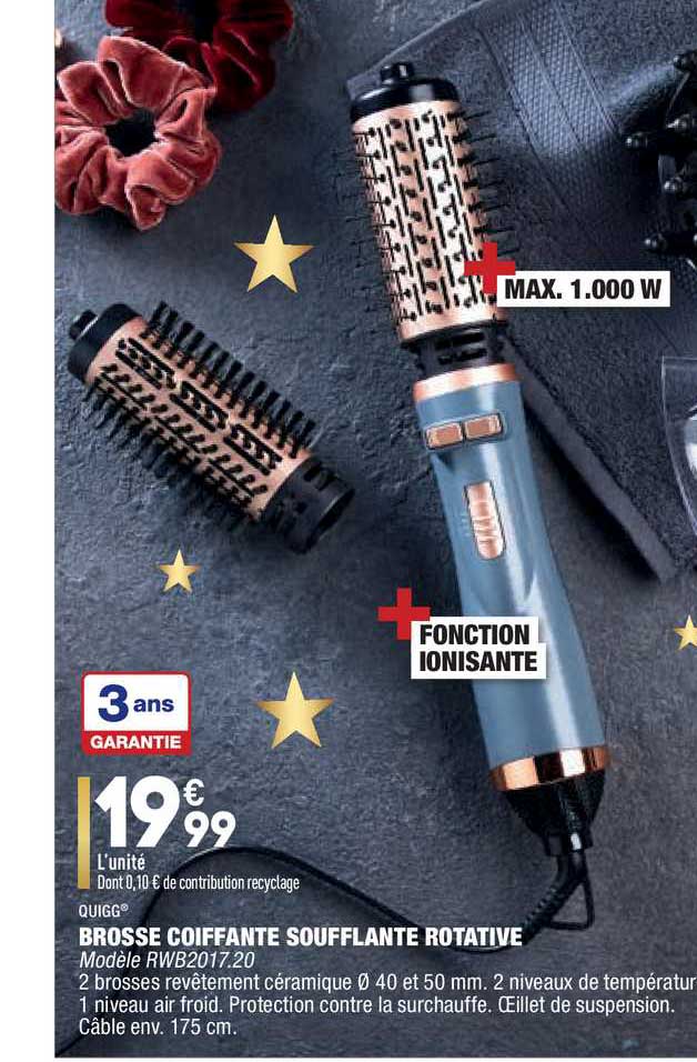 brosse coiffante soufflante rotative quigg