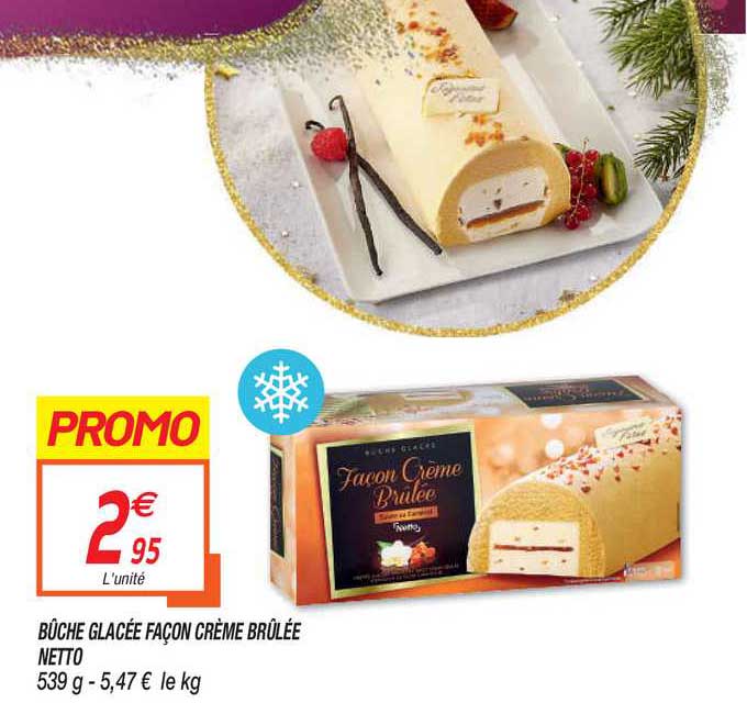 bûche glacée façon crème brûlée