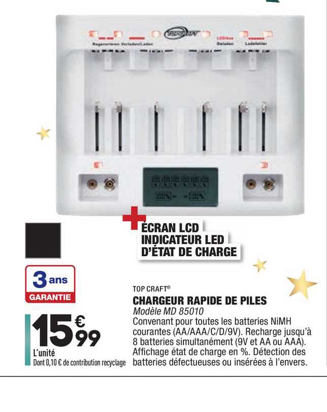 Chargeur Rapide De Piles Top Craft