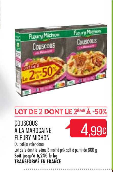 couscous à la marocaine fleury michon le 2ème à -50%