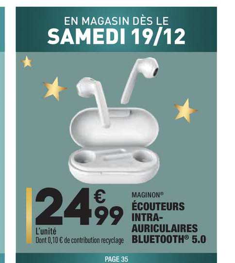 écouteurs intra auriculaires bluetooth 5.0 maginon