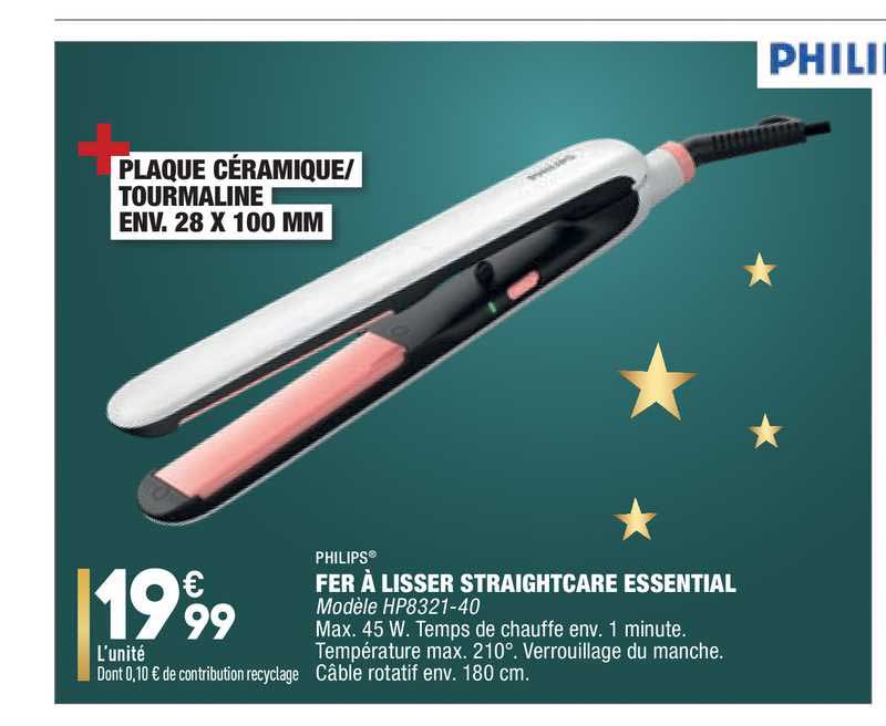 fer à lisser straightcare essential philips
