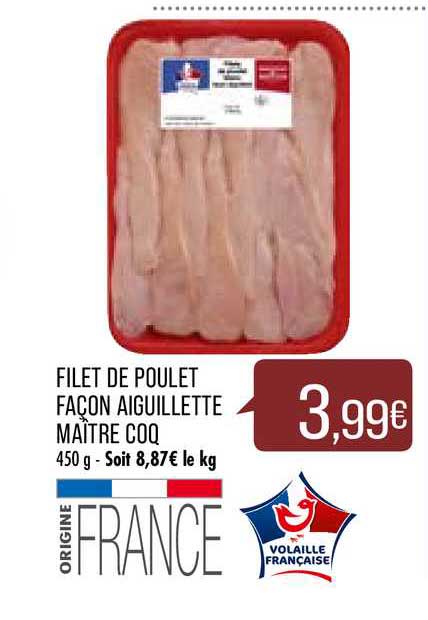 filet de poulet façon aiguillette maître coq