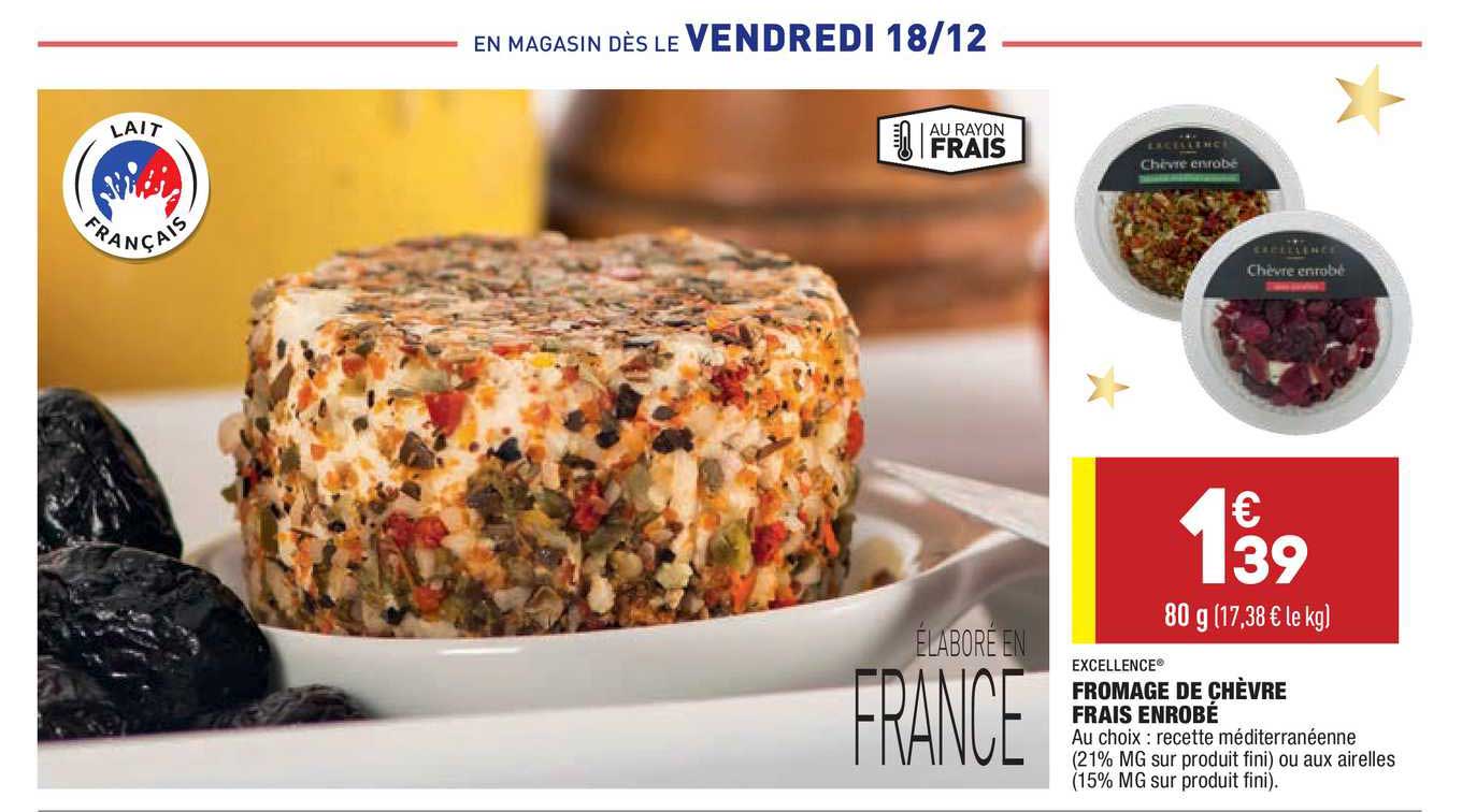 fromage de chèvre frais enrobé excellence