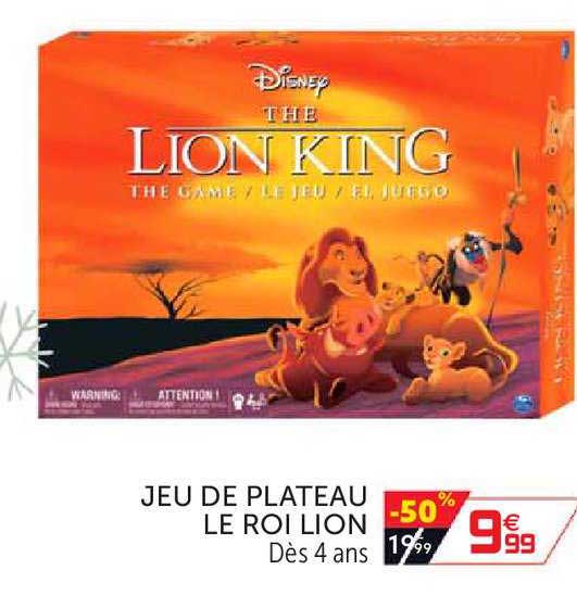 jeu de plateau le roi lion