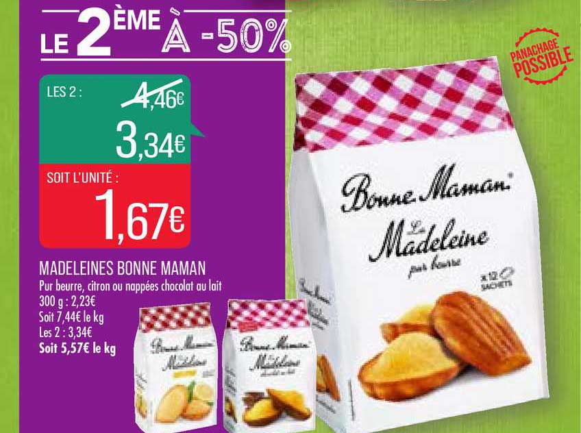 madeleines bonne maman le 2ème à -50%