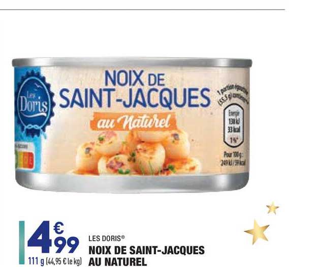 noix de saint jacques au naturel les doris