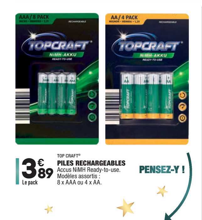 Piles Rechargeables Top Craft