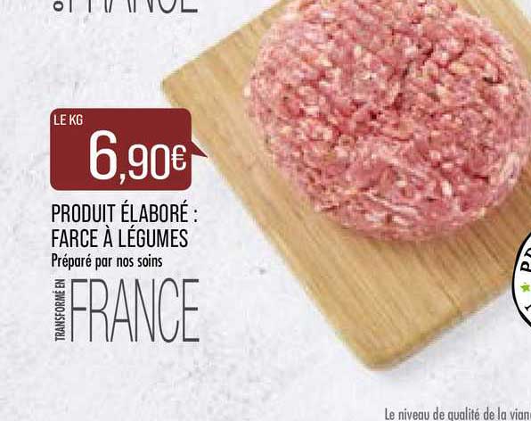 produit élaboré : farce à légumes