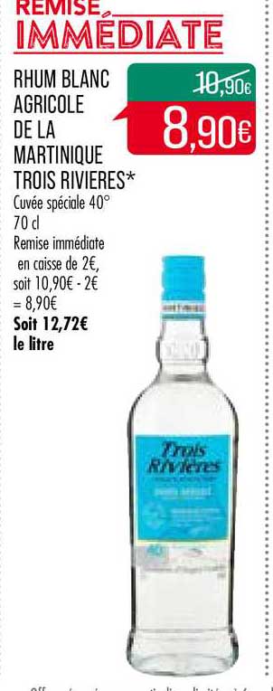 rhum blanc agricole de la martinique trois rivières