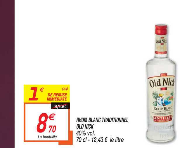 rhum blanc traditionnel old nick