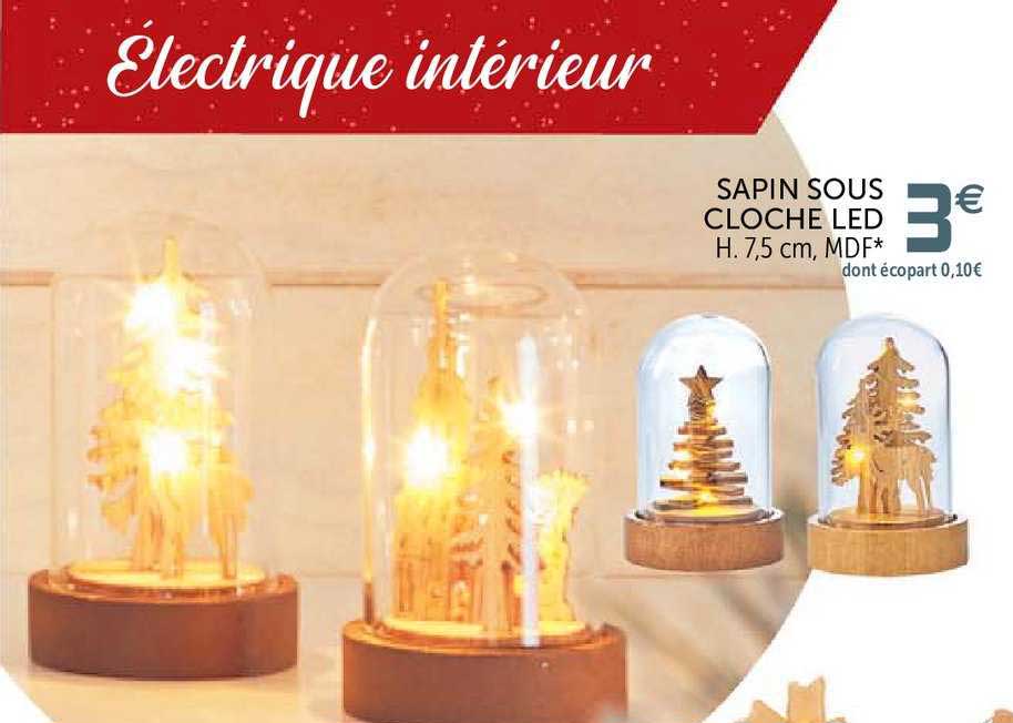 sapin sous cloche led